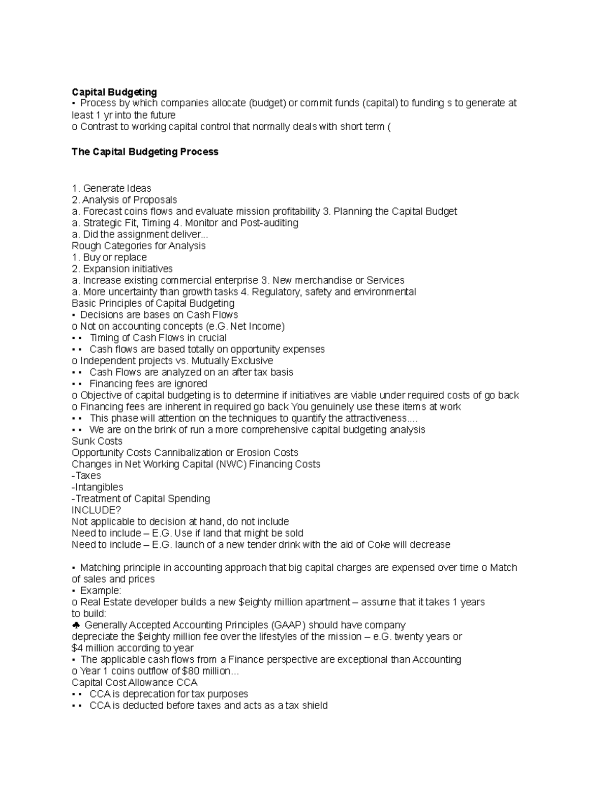 Mathematics of Personal Finance - Capital Budgeting Chapter 10 - Studocu