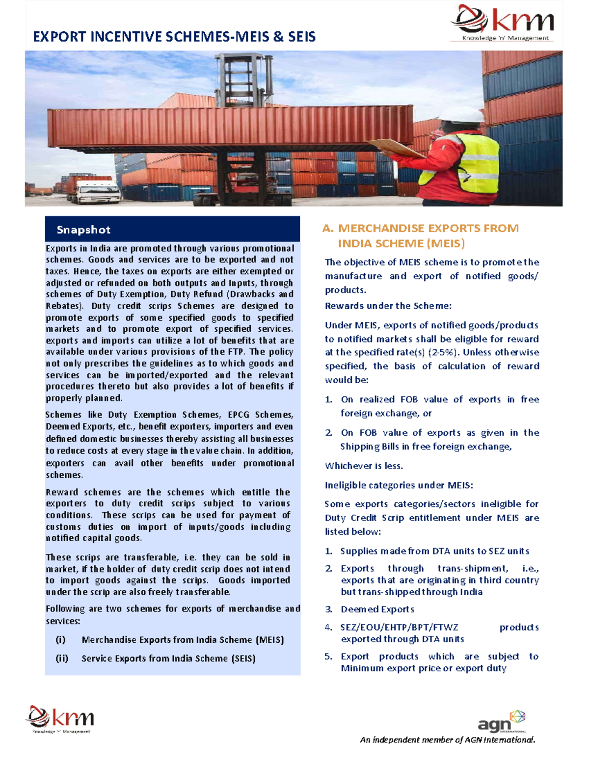 Export Incentive Schemes: Understanding MEIS & SEIS - Studocu