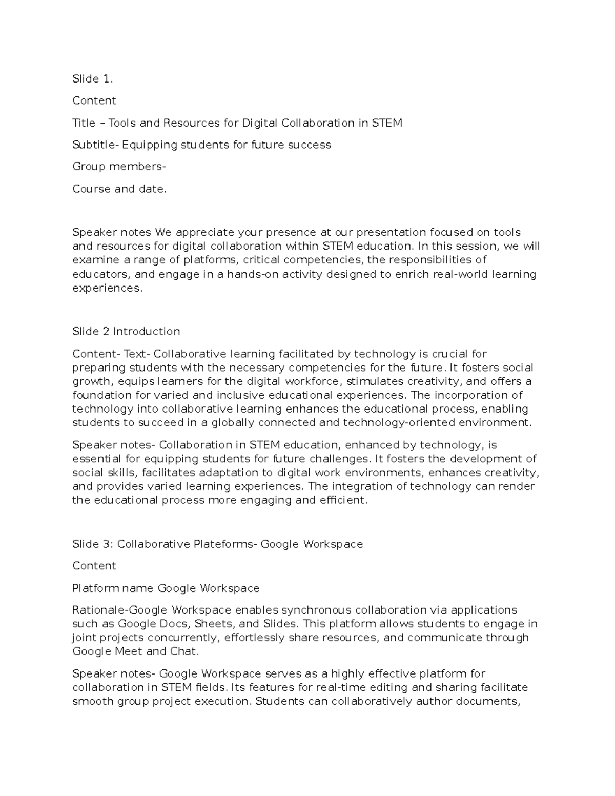 STA 201: Tools & Resources for Digital Collaboration in STEM - Studocu
