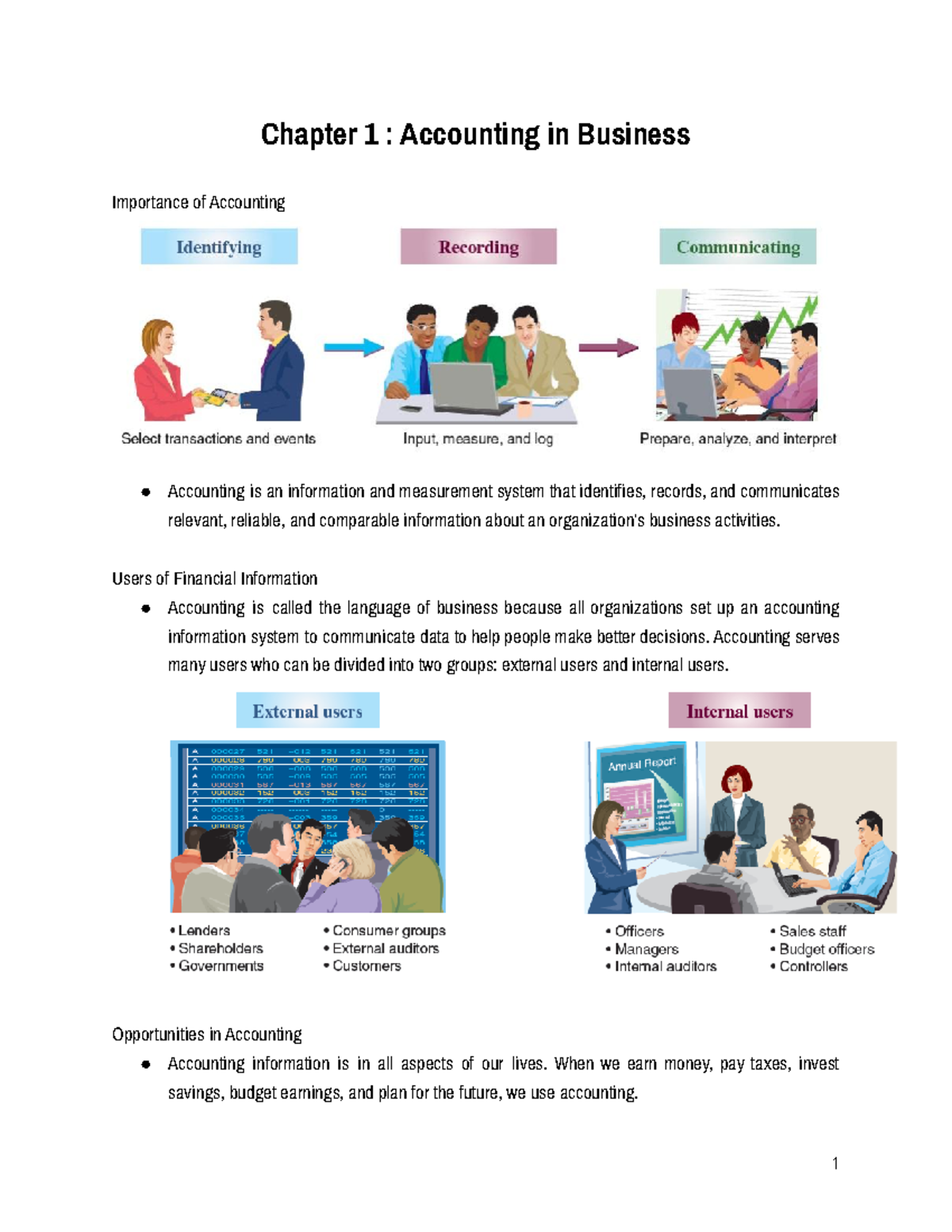 Chapter 1: Key Concepts in Accounting for Business - Studocu