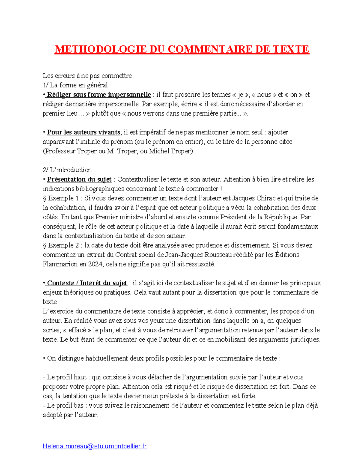 METHODOLOGIE DU COMMENTAIRE DE TEXTE : Erreurs à Éviter et Conseils ...