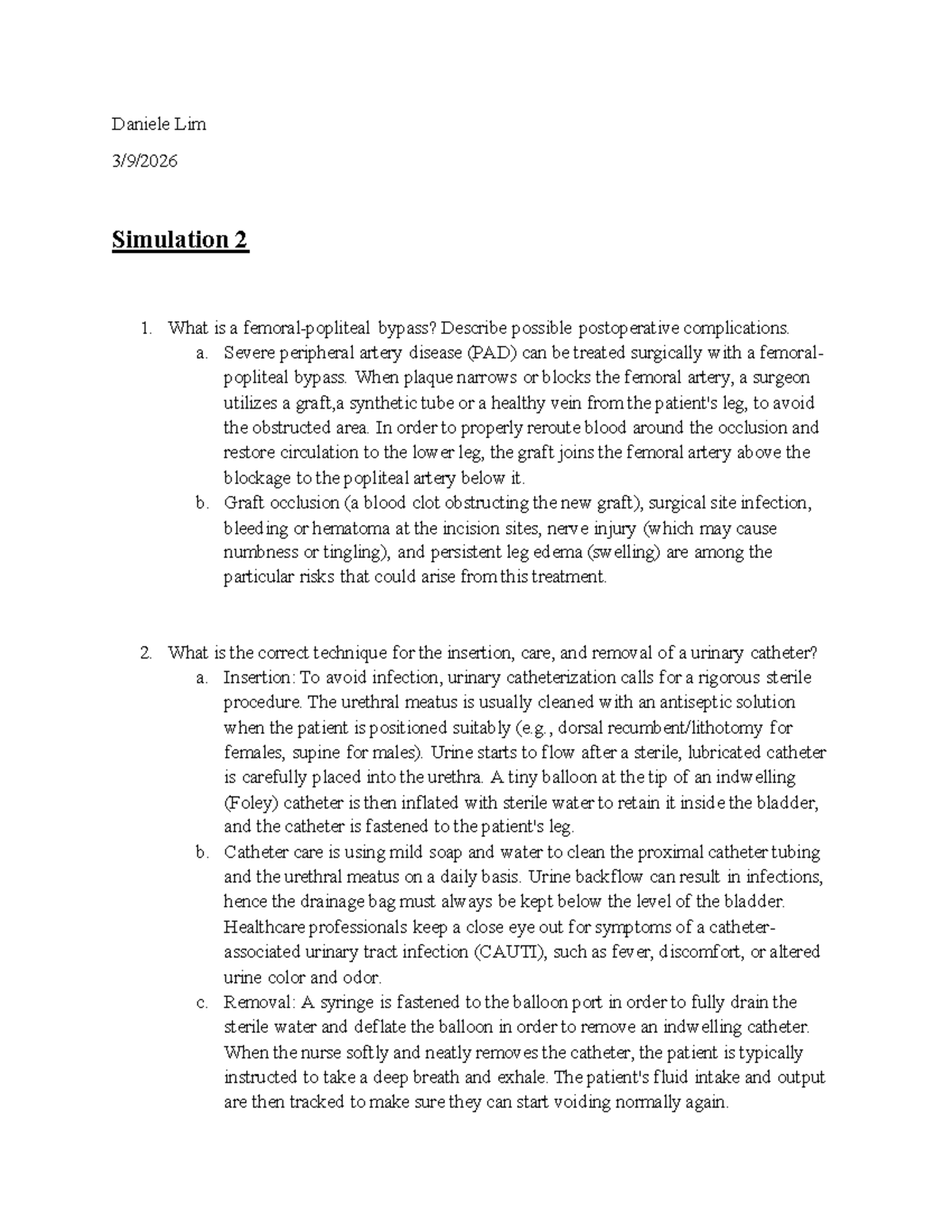 SIMS 2 - Lecture Notes on Postoperative Care & Medication Techniques ...
