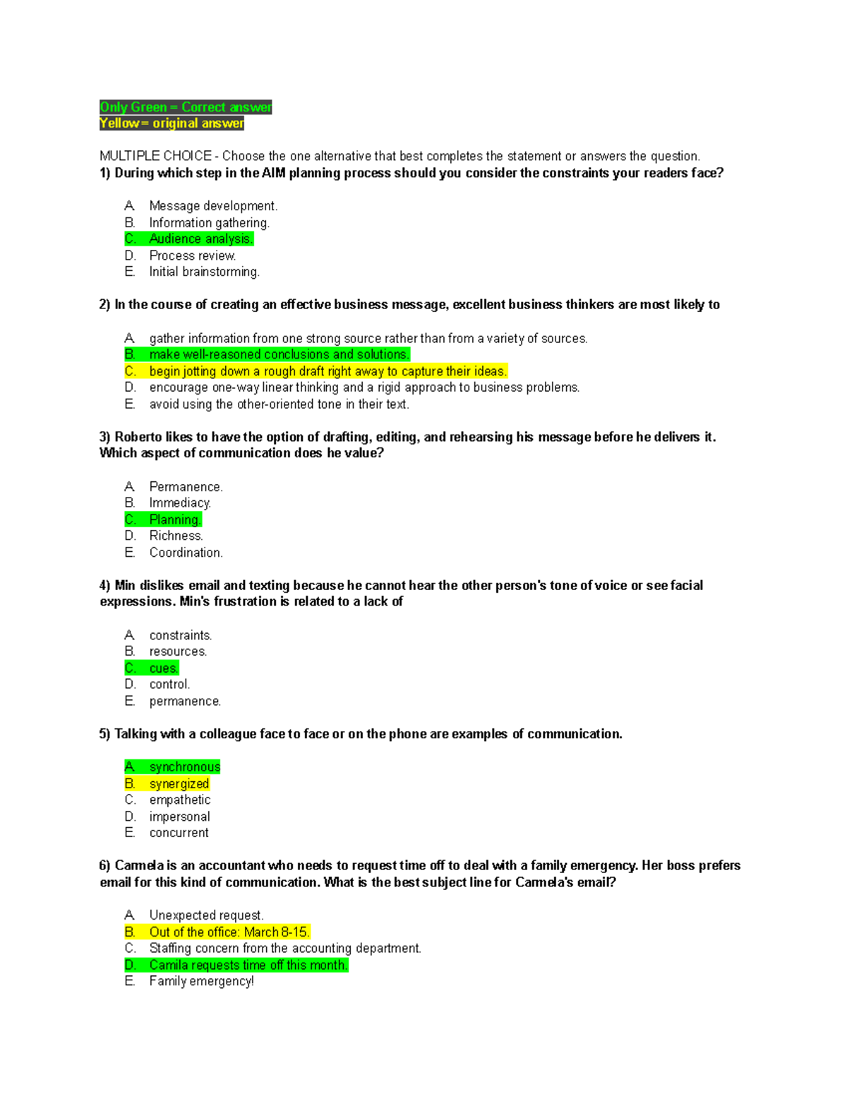 COMM 101 Practice Test: Effective Business Communication Strategies ...