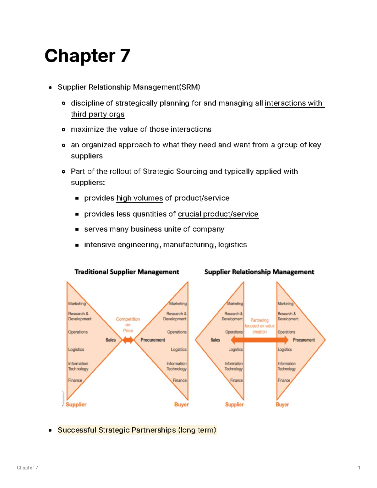 Supplier Relationship Management Strategies: Insights from Chapter 7 ...