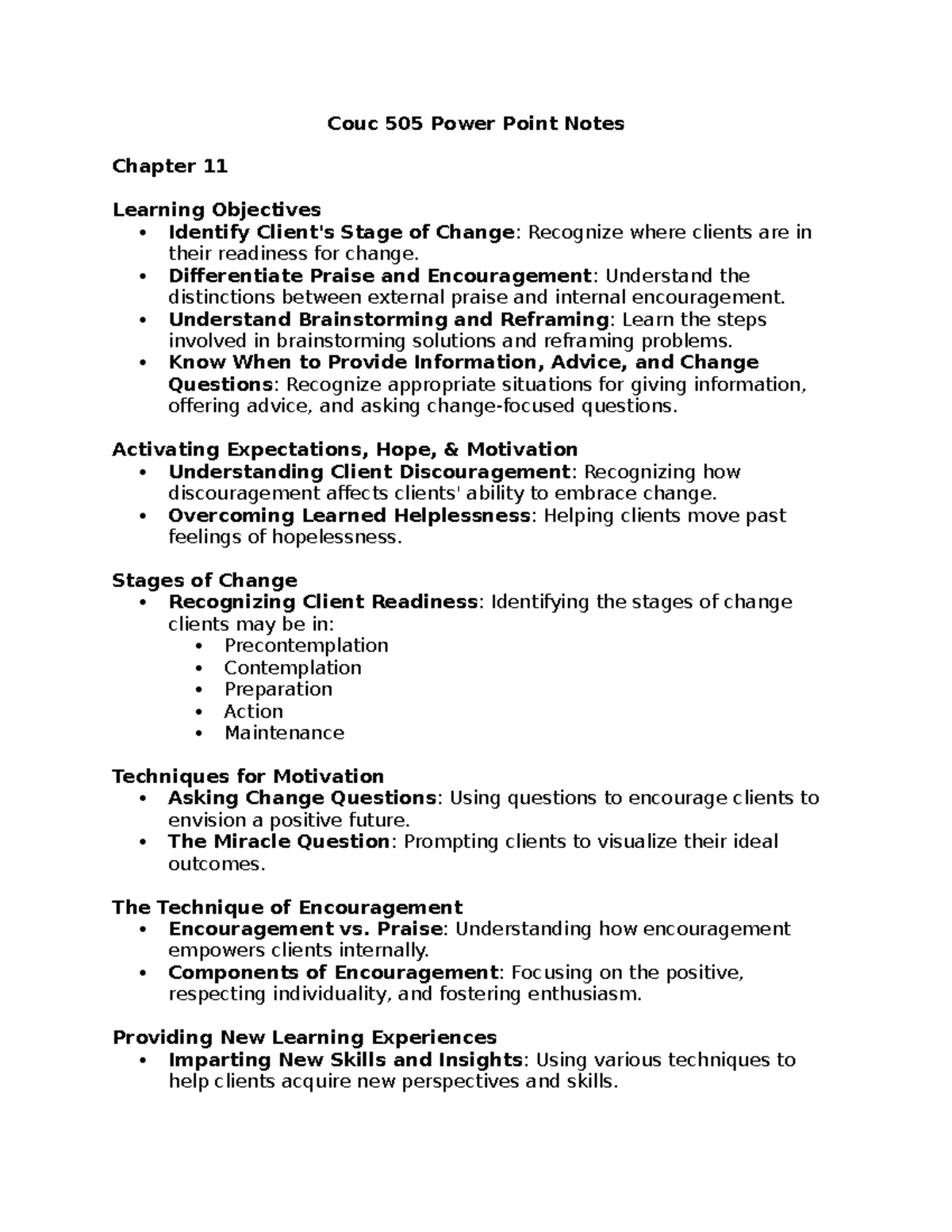 COUC 505 Week 3 Counseling Notes: Client Interaction & Confidentiality ...