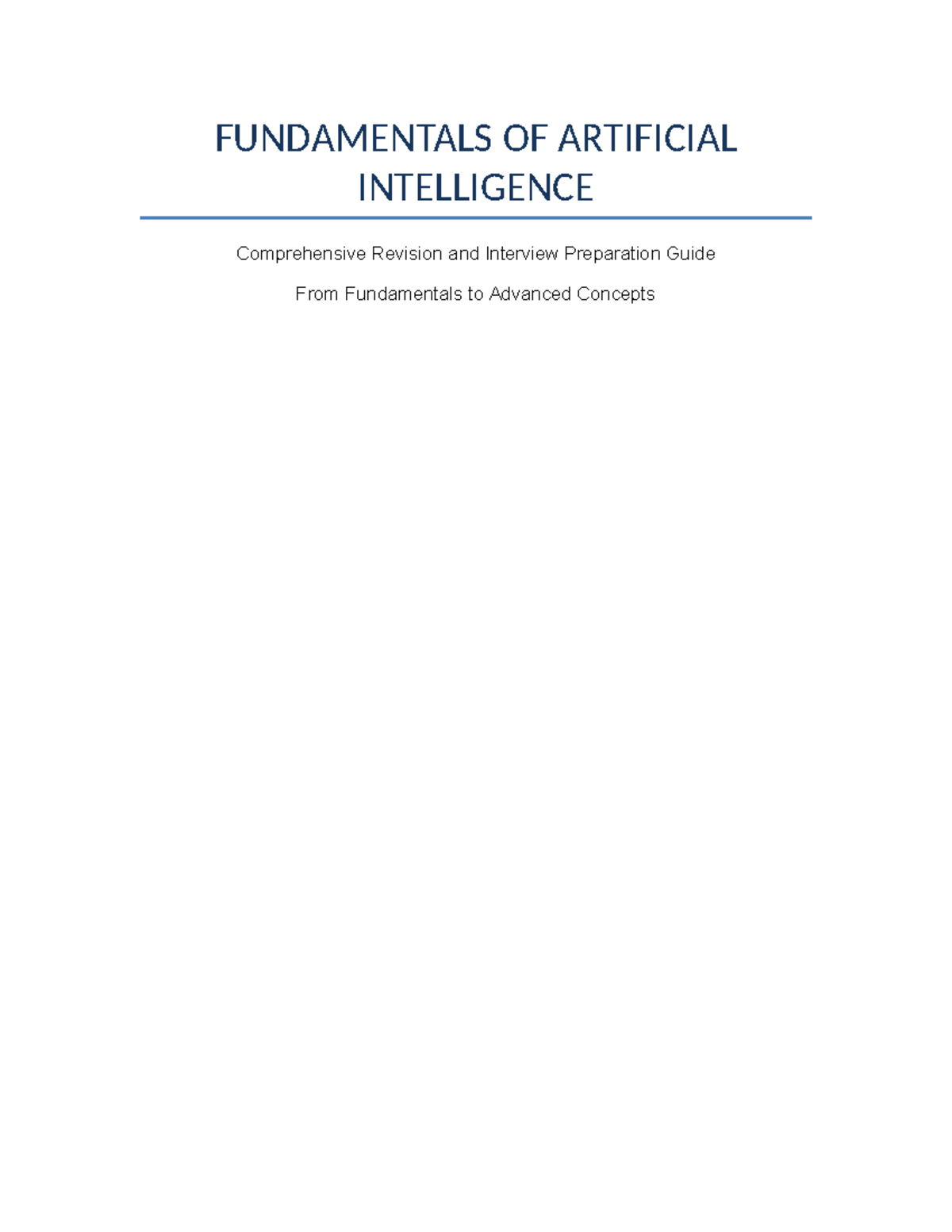 Artificial Intelligence (AI) Comprehensive Study Guide for Mastery ...