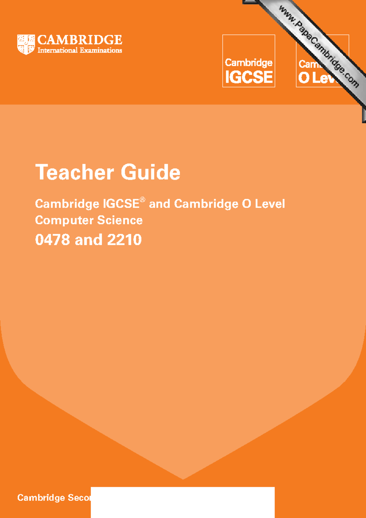 0478 2210 computer science teacher guide 2014 - Teacher Guide Cambridge ...
