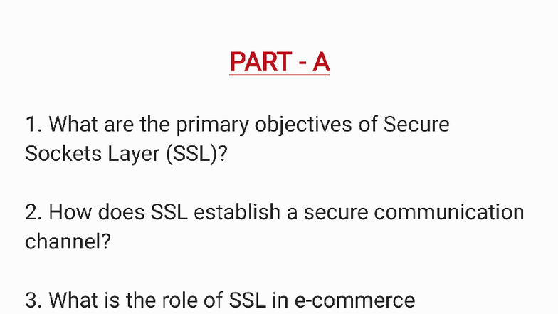 Unit 5 Important Questions on SSL & Web Security Concepts - Studocu
