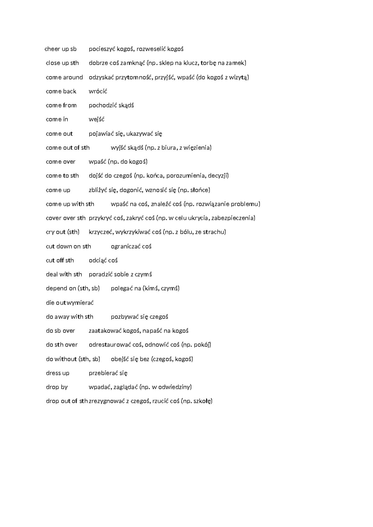Phrasal Verbs Study Guide: Key Definitions and Examples - Studocu