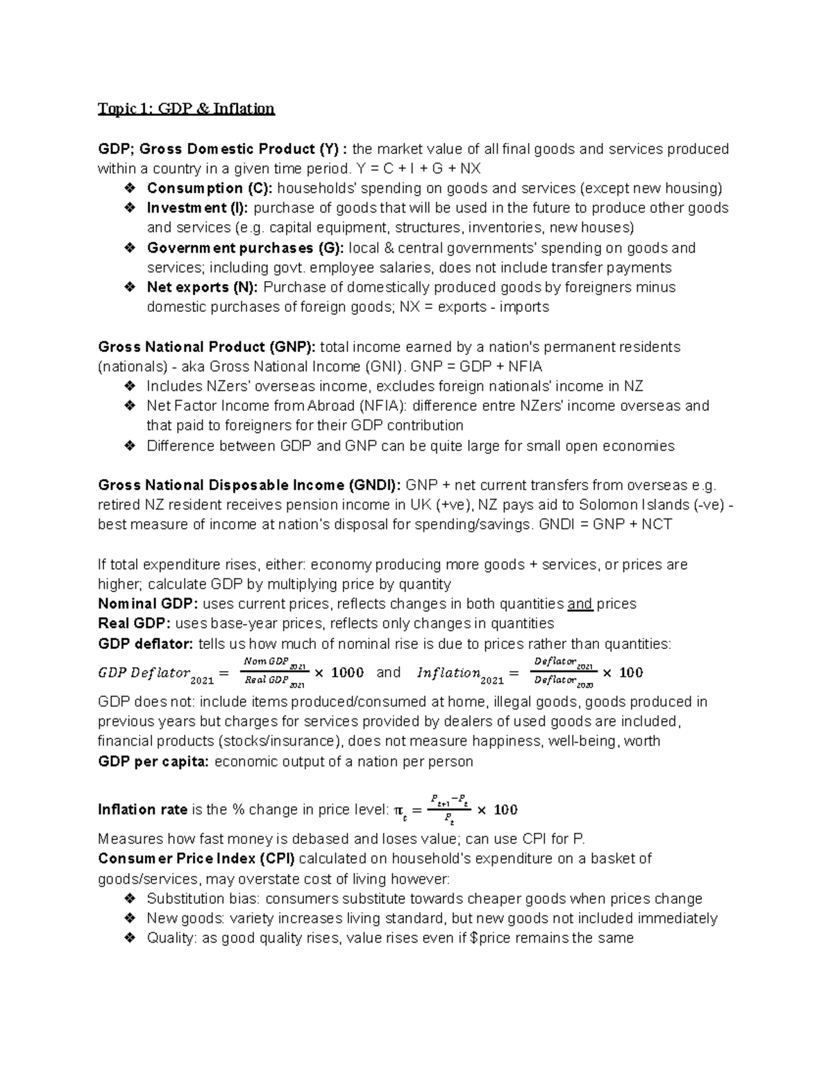 ECON112 Lecture Notes: Overview of Topics 1 to 3 - Studocu