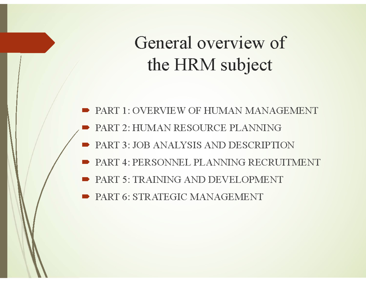 HRM 101: Comprehensive Overview of Human Resource Management - Studocu