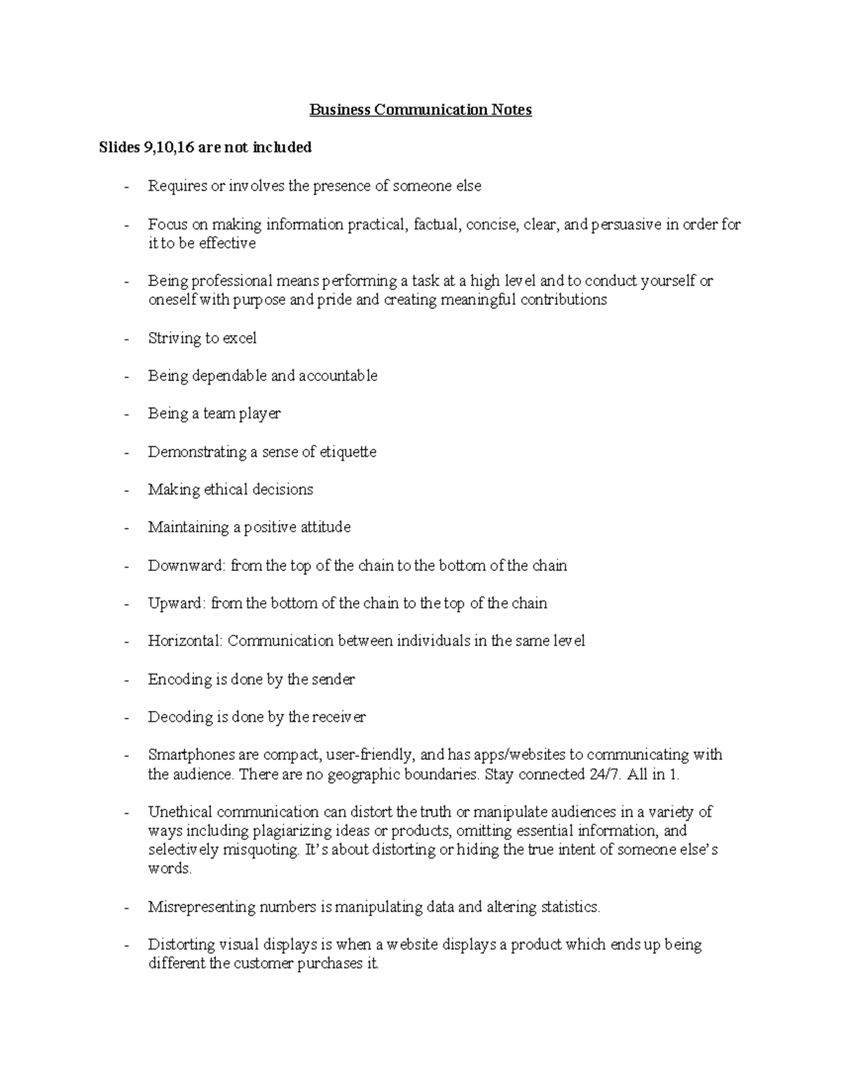 Business communication notes: key concepts and effective practices ...