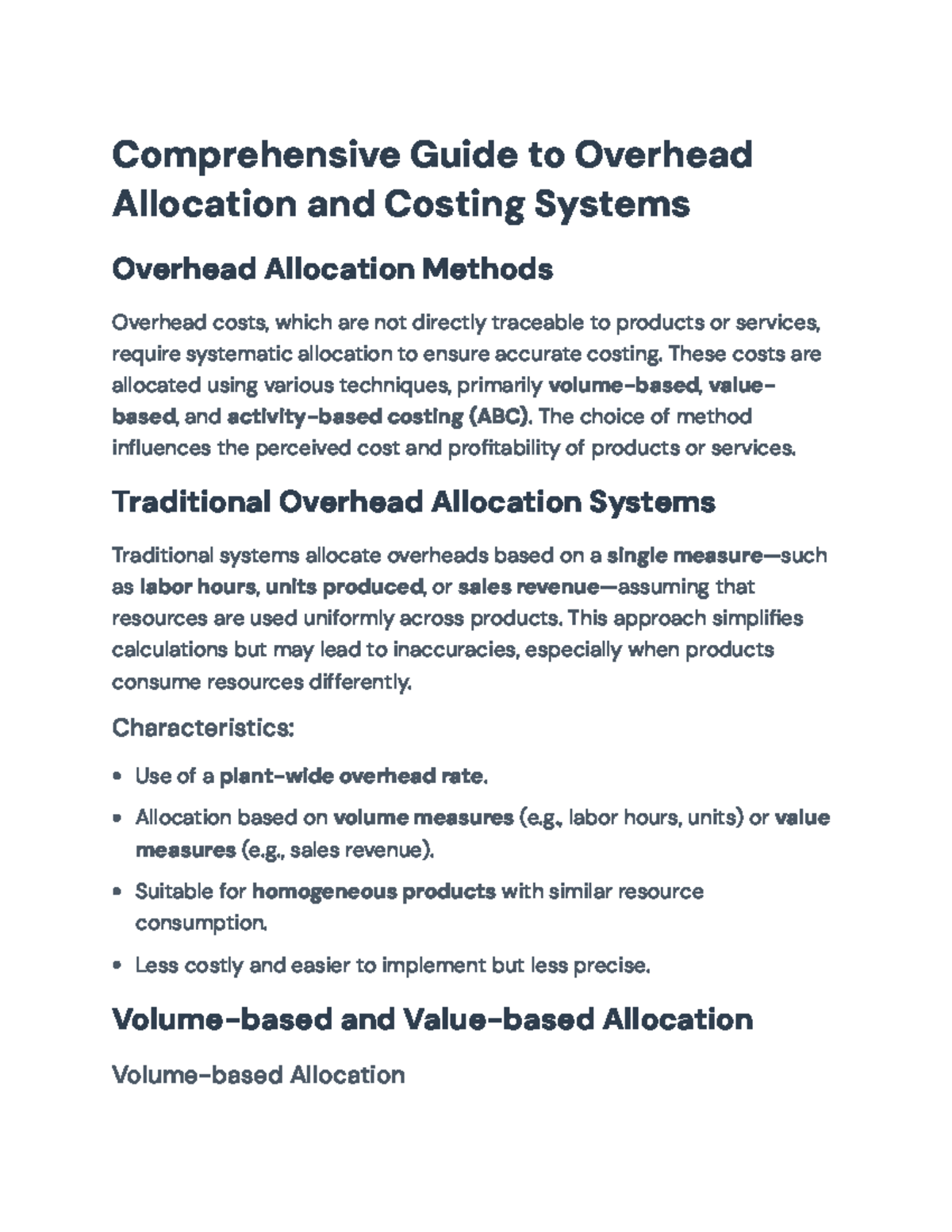 Comprehensive Overview of Overhead Allocation Methods and Costing ...