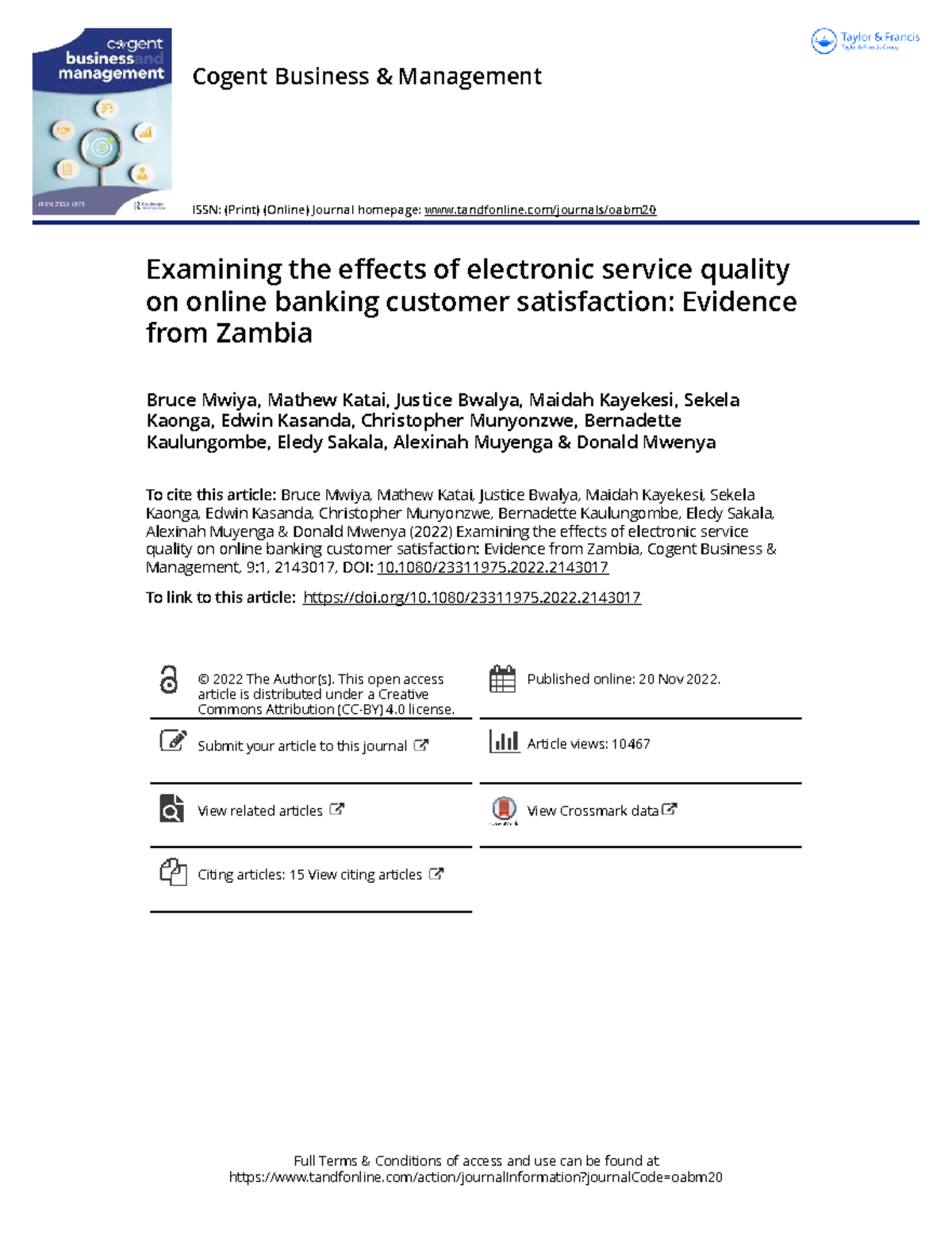 Examining Electronic Service Quality & Customer Satisfaction in Online ...