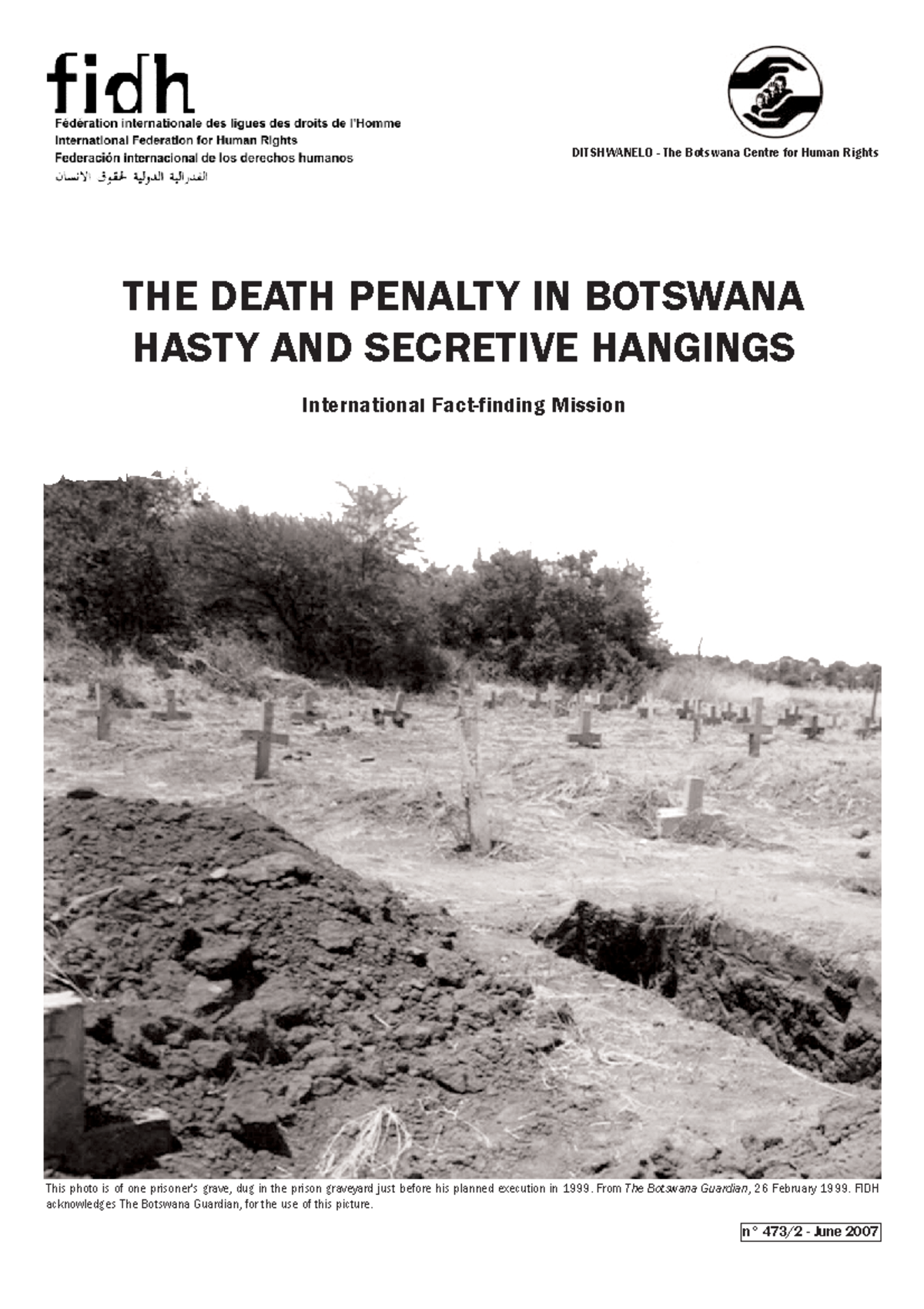 HUMAN RIGHTS IMPACT OF HASTY HANGINGS IN BOTSWANA: A FIDH REPORT - Studocu