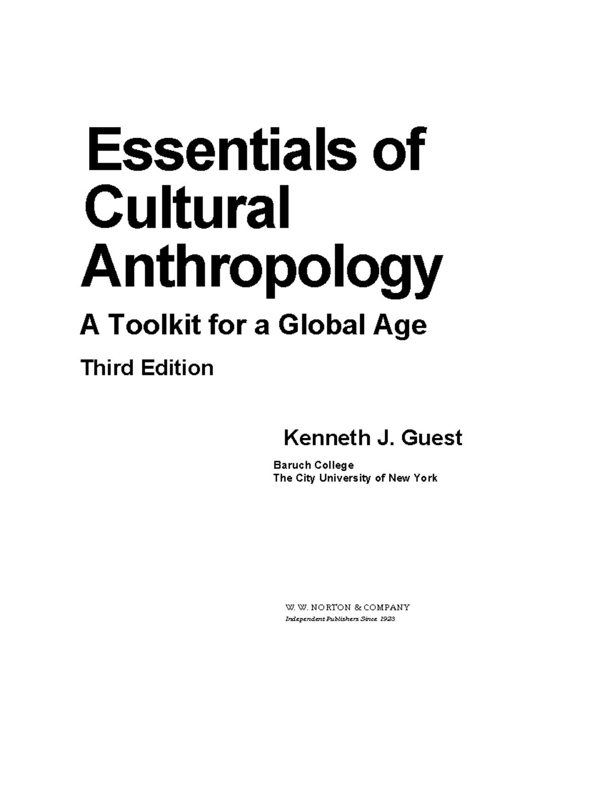 Essentials of Cultural Anthropology (ANTH 101): Language ...