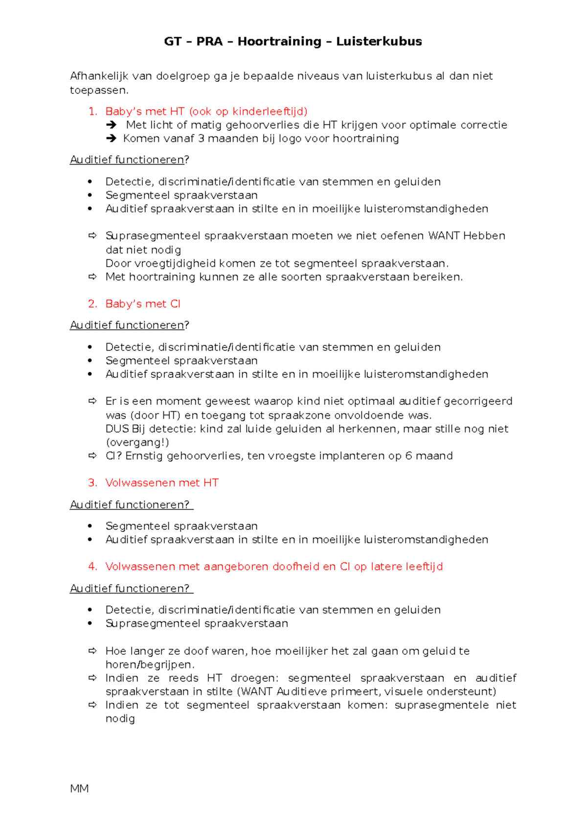 GT PRA Hoortraining: Luisterkubus en Auditief Functioneren - Studocu