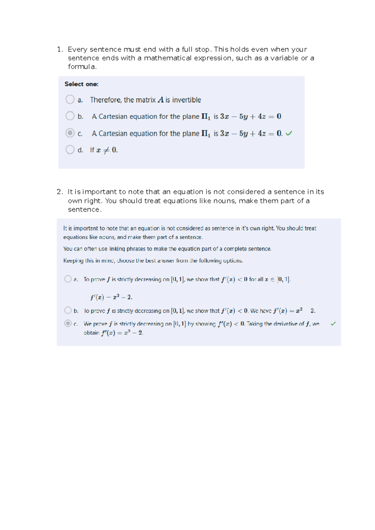 MATH1131 - Guidelines for mathematical writing and punctuation - Studocu