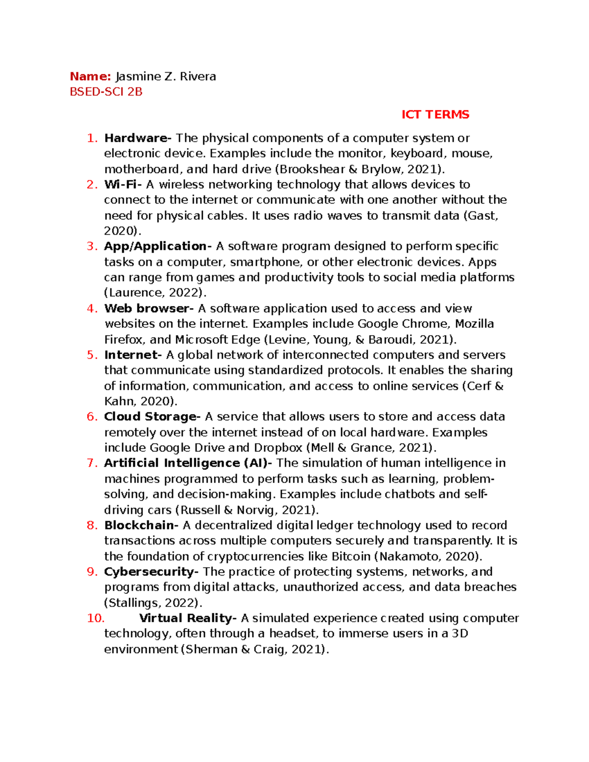 BSED-SCI 2B: Key ICT Terms and Concepts for Understanding Technology ...