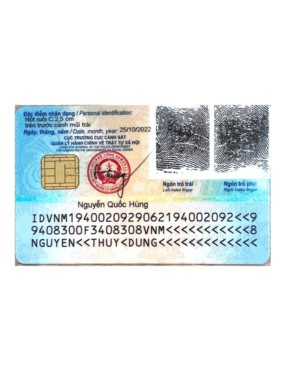 Cccd Mặt Sau - Nhân Dạng Cá Nhân C:2,5 cm - Studocu