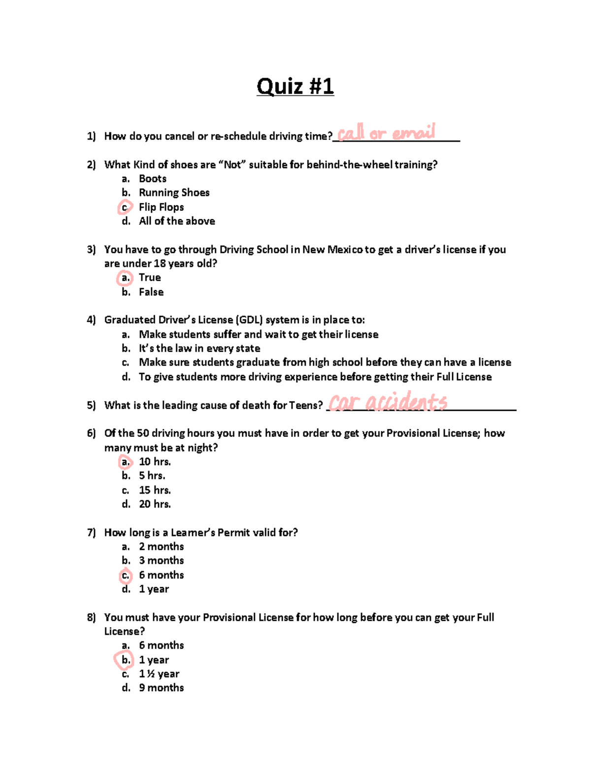 Quiz 1 Answer Key - Quiz ####### 1) How do you cancel or re-schedule ...