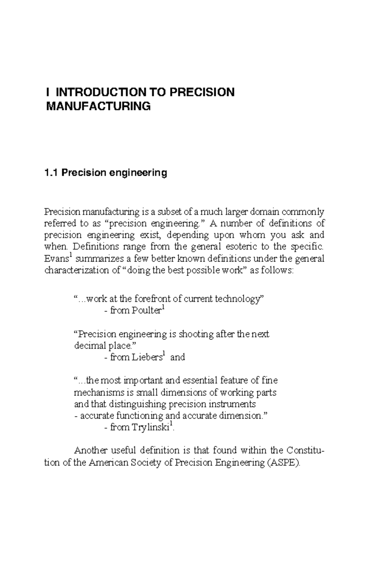 Chapter 1 - Introduction to Precision Manufacturing (ENGR 101) - Studocu