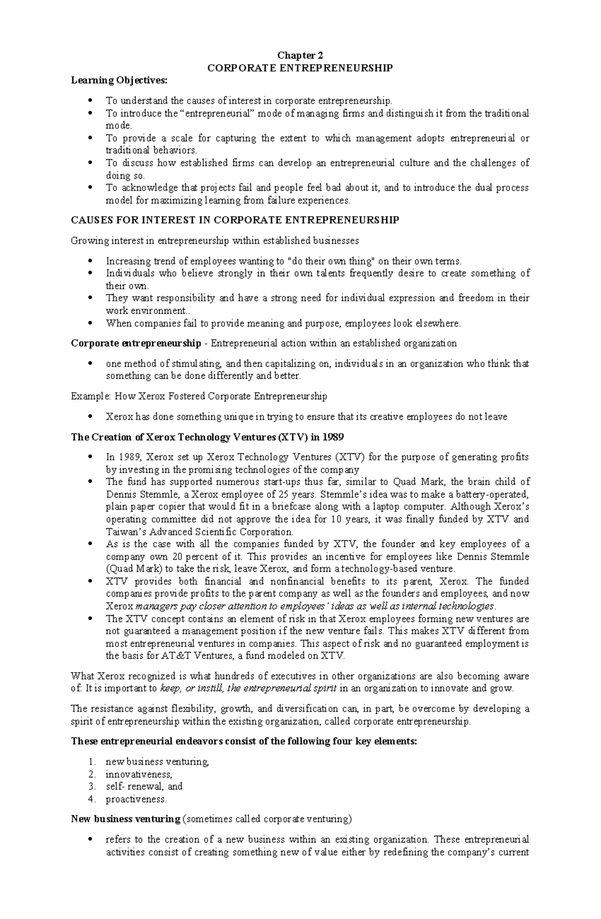 Chapter 2 Corporate Entrepreneurship - Chapter 2 CORPORATE ...