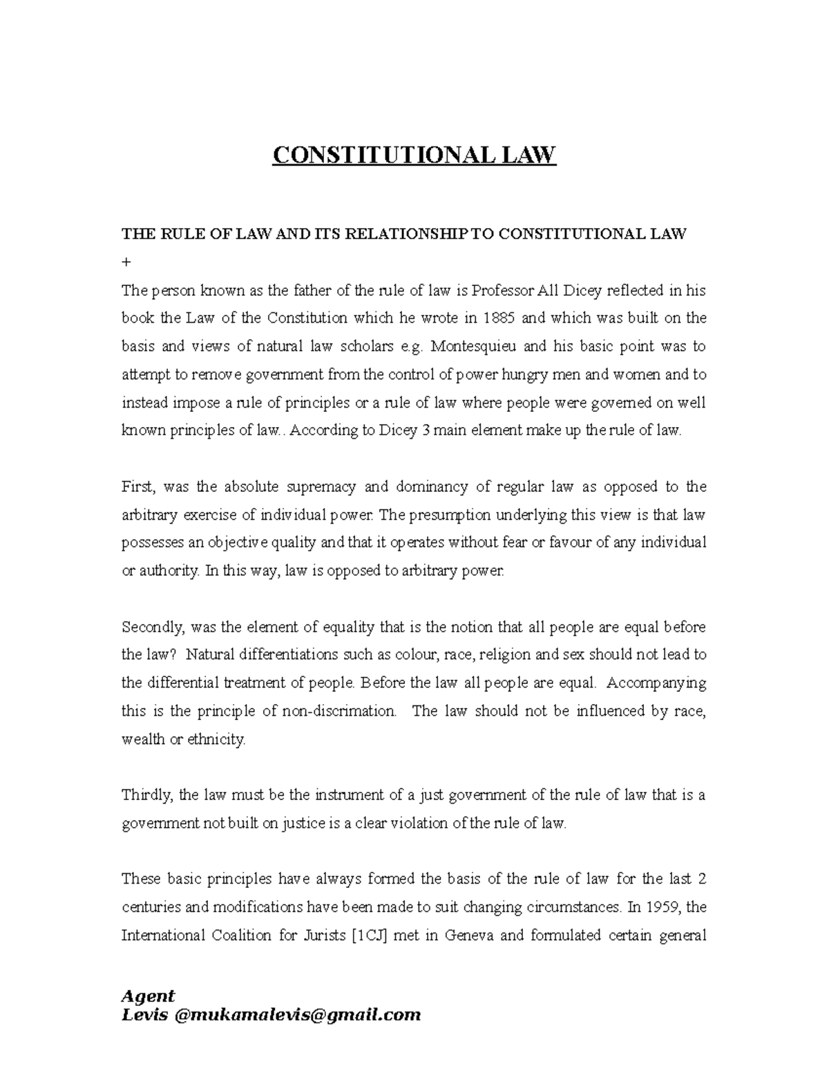 Constitutional LAW Notes-agentle - CONSTITUTIONAL LAW THE RULE OF LAW ...