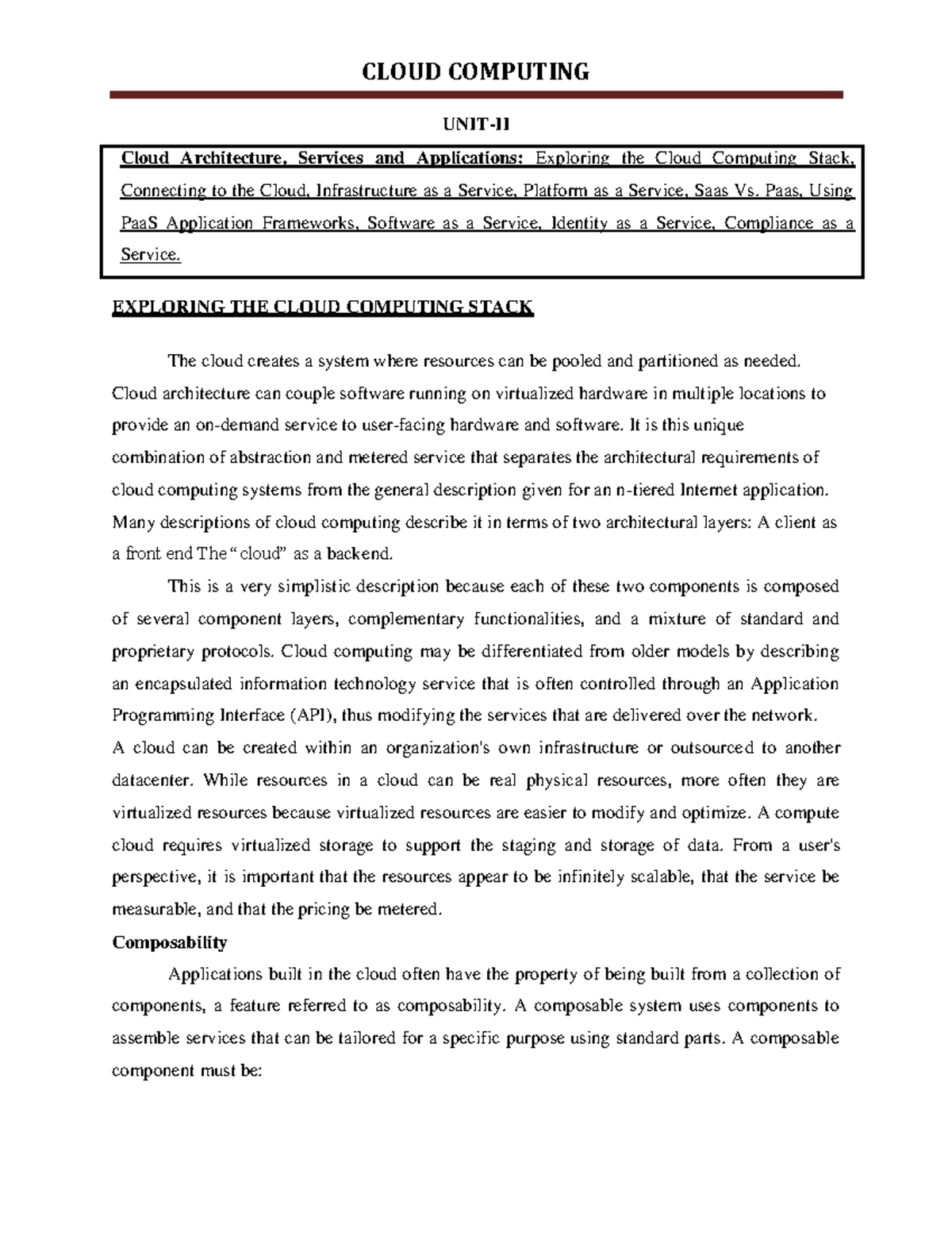 CC(U2) - Cloud Computing Lecture Notes - UNIT-II EXPLORING THE CLOUD ...