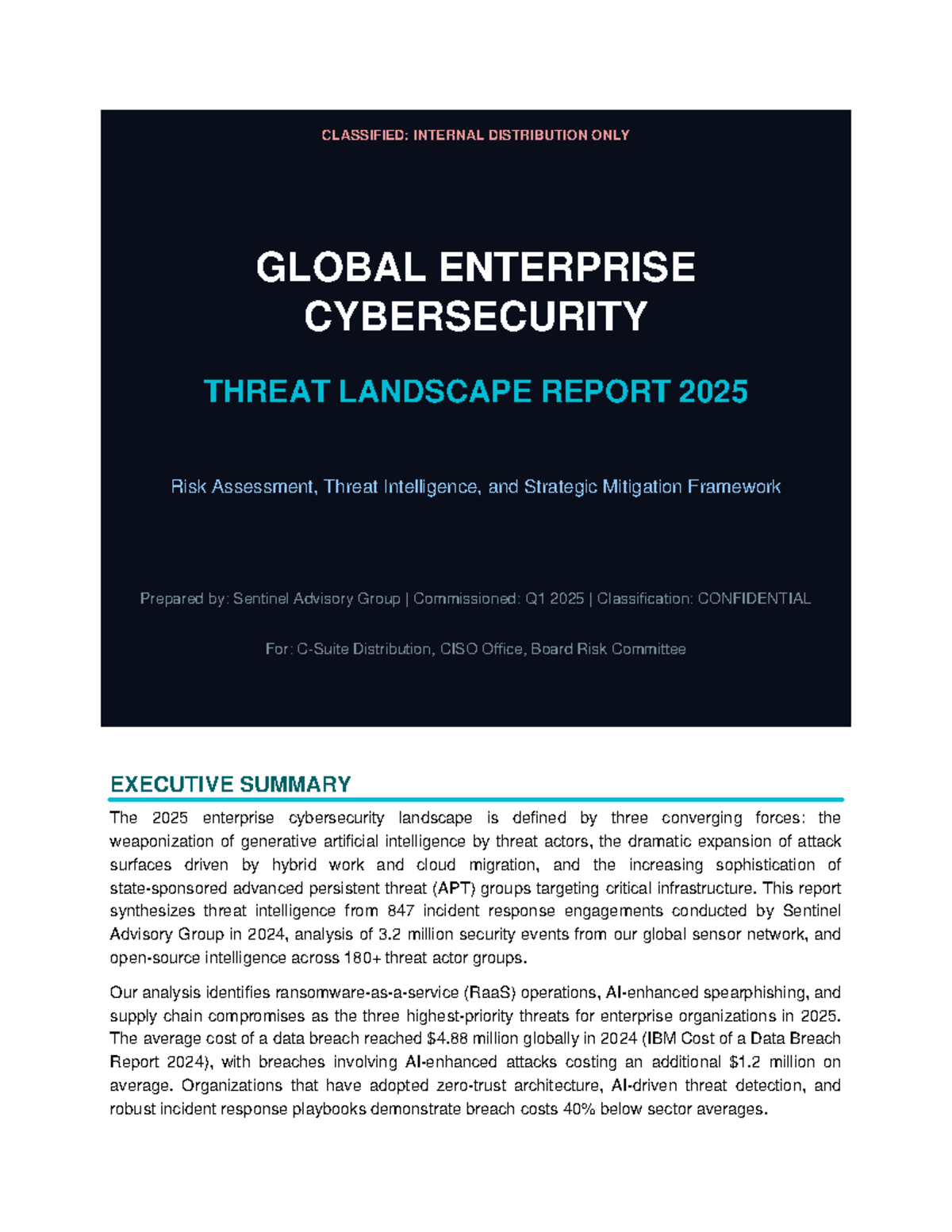 Cybersecurity Threat Landscape Report 2025: Risk Assessment ...