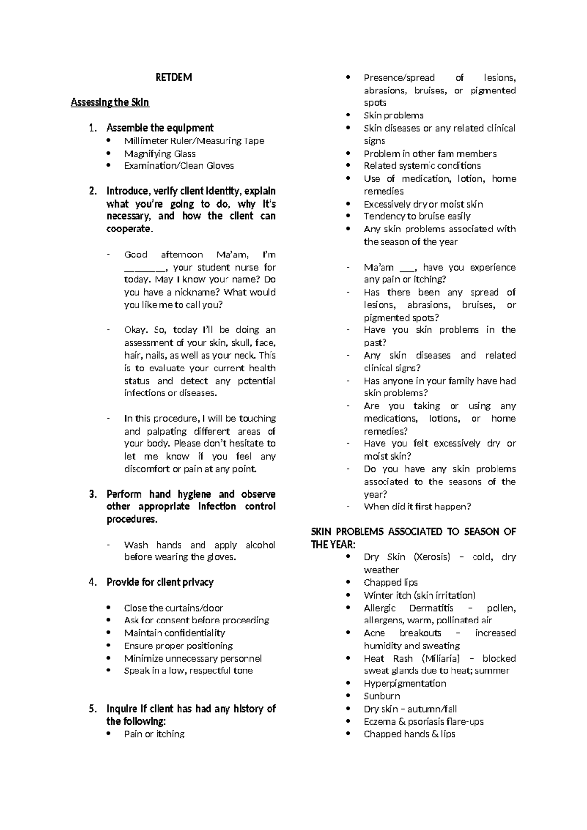 Retdem: Assessing the Skin, Skull and Face, Hair - RETDEM Assessing the ...