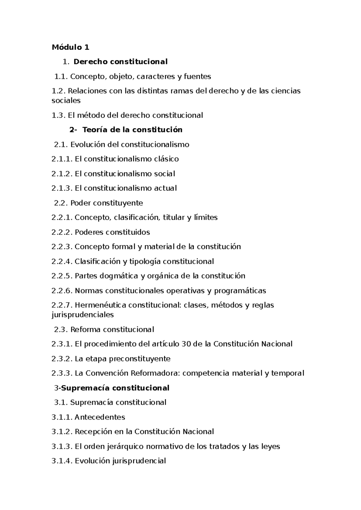 Módulo 1: Introducción al Derecho Constitucional - Programa 2023 - Studocu