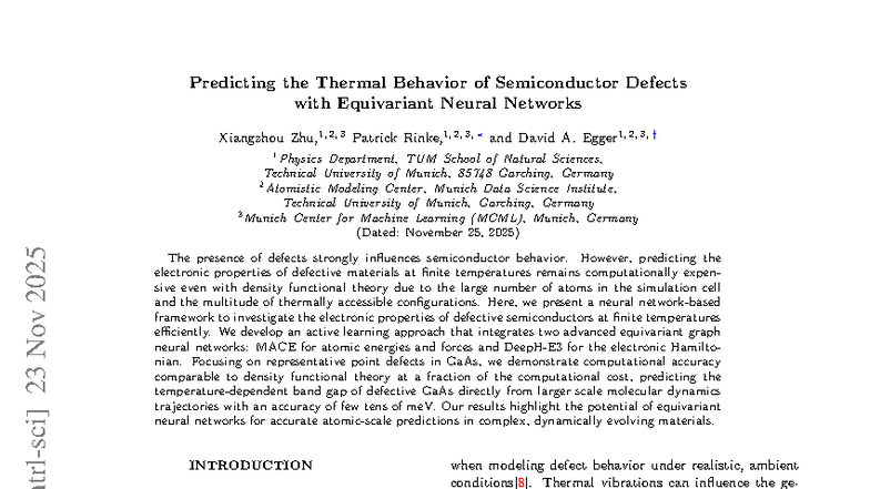 Predicting Electronic Properties of Defects in GaAs: MACE & DeepH ...