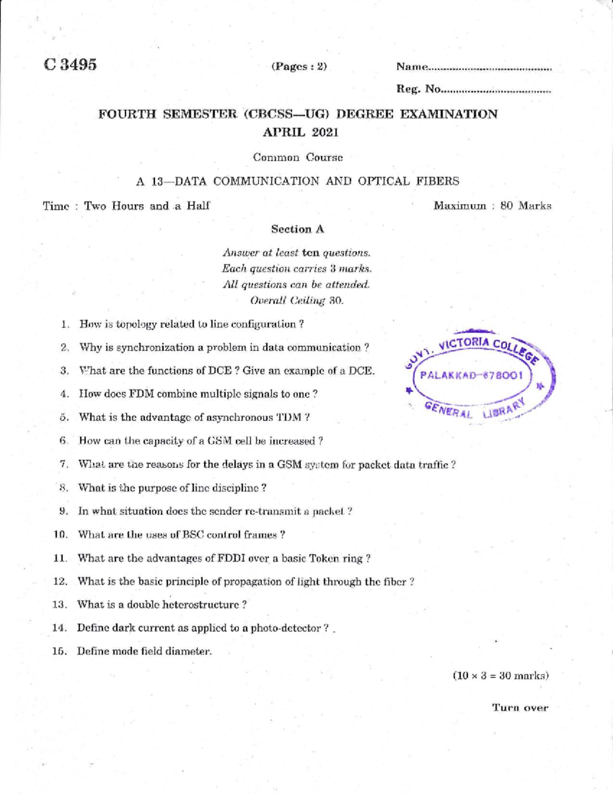 2021 A 13-DATA Communication AND Optical Fiber 20211207 0001 - C 3495 ...