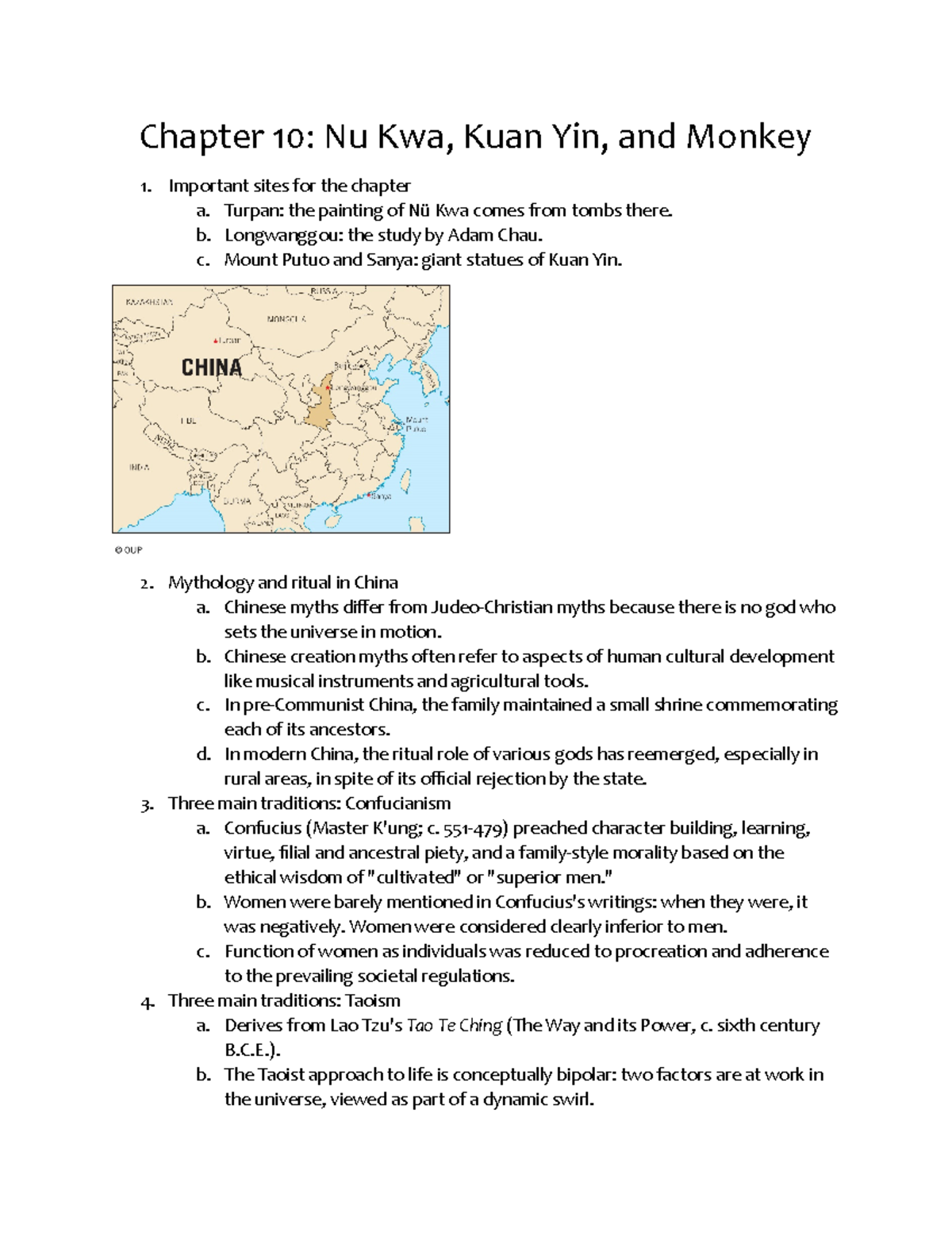 HUM1015 - Lecture Notes on Chapter 10: Nu Kwa, Kuan Yin, and Monkey ...