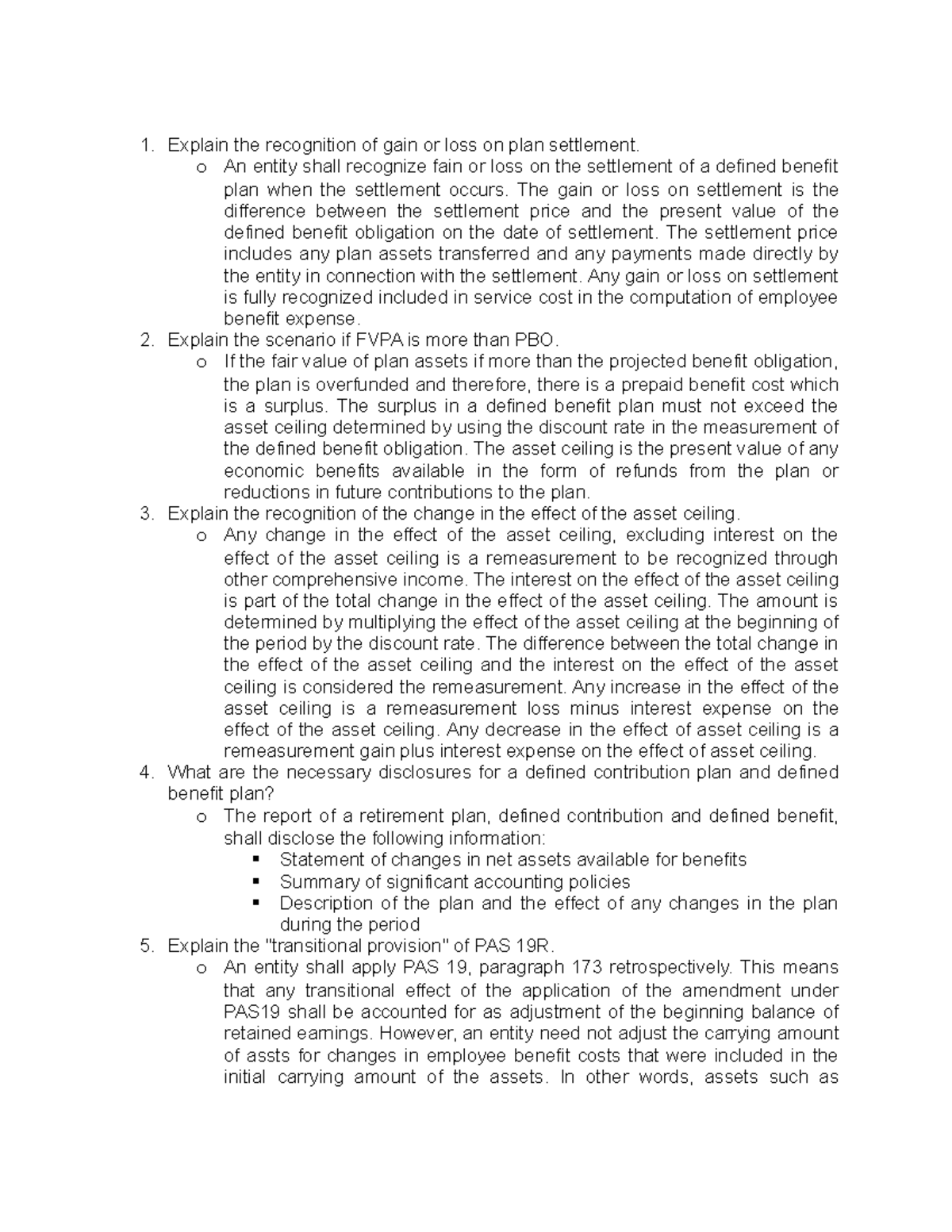 Intermediate Accounting Q: Key Concepts on Defined Benefit Plans - Studocu