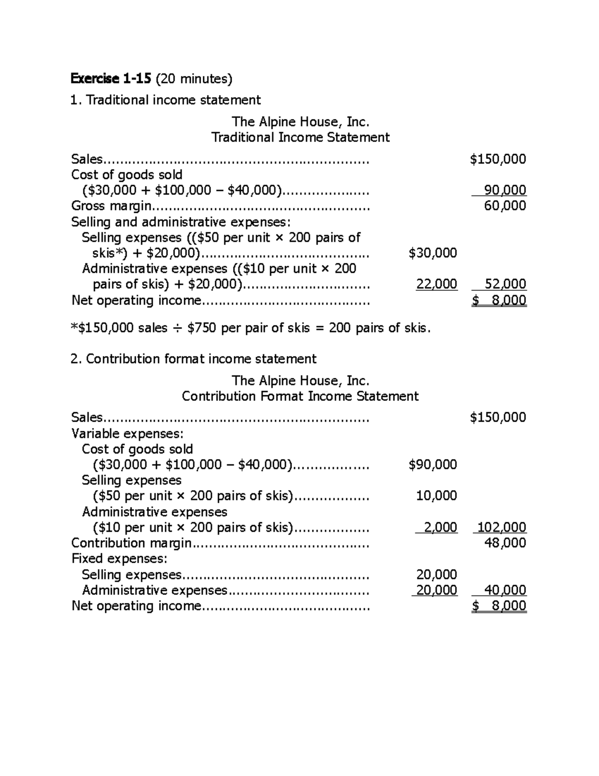 ACC 101 Week 1 Chapter 1 Income Statement Solutions - Studocu