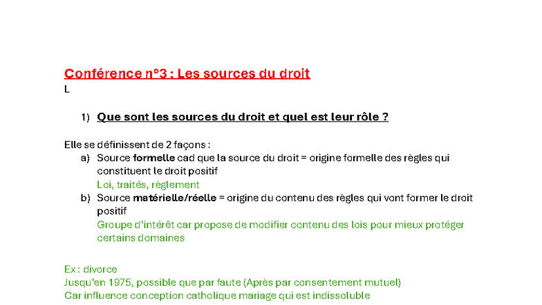 Conférence L1 : Les Sources du Droit et Leur Rôle dans le Système ...