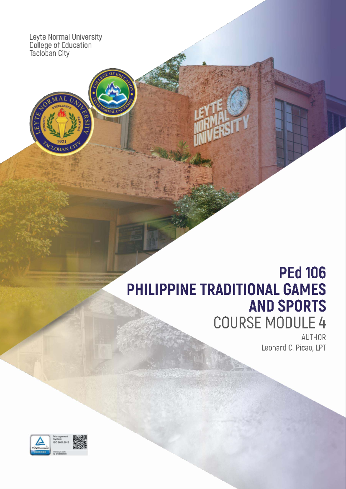 PED 106 Philippine Traditional Outdoor Games Module - Studocu