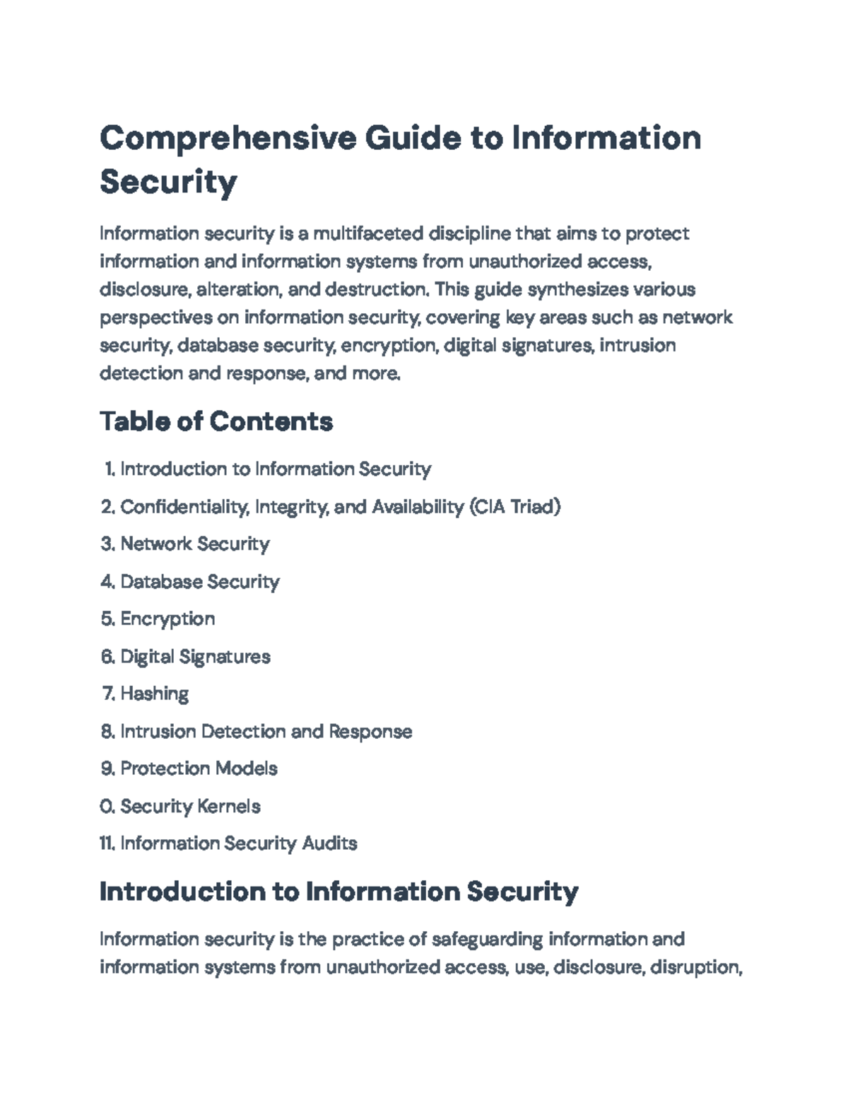 Comprehensive Guide to Information Security (CS101 Final Exam Notes ...