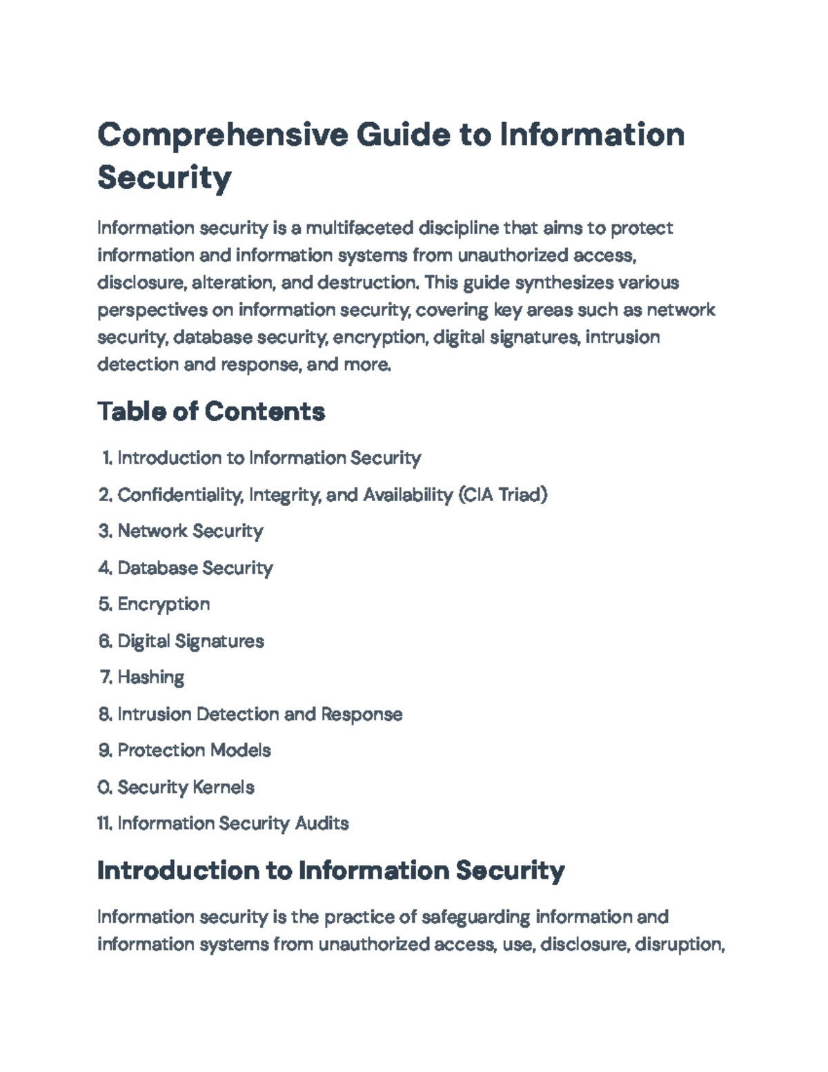 Information Security Overview: CIA Triad, Authentication, and More ...