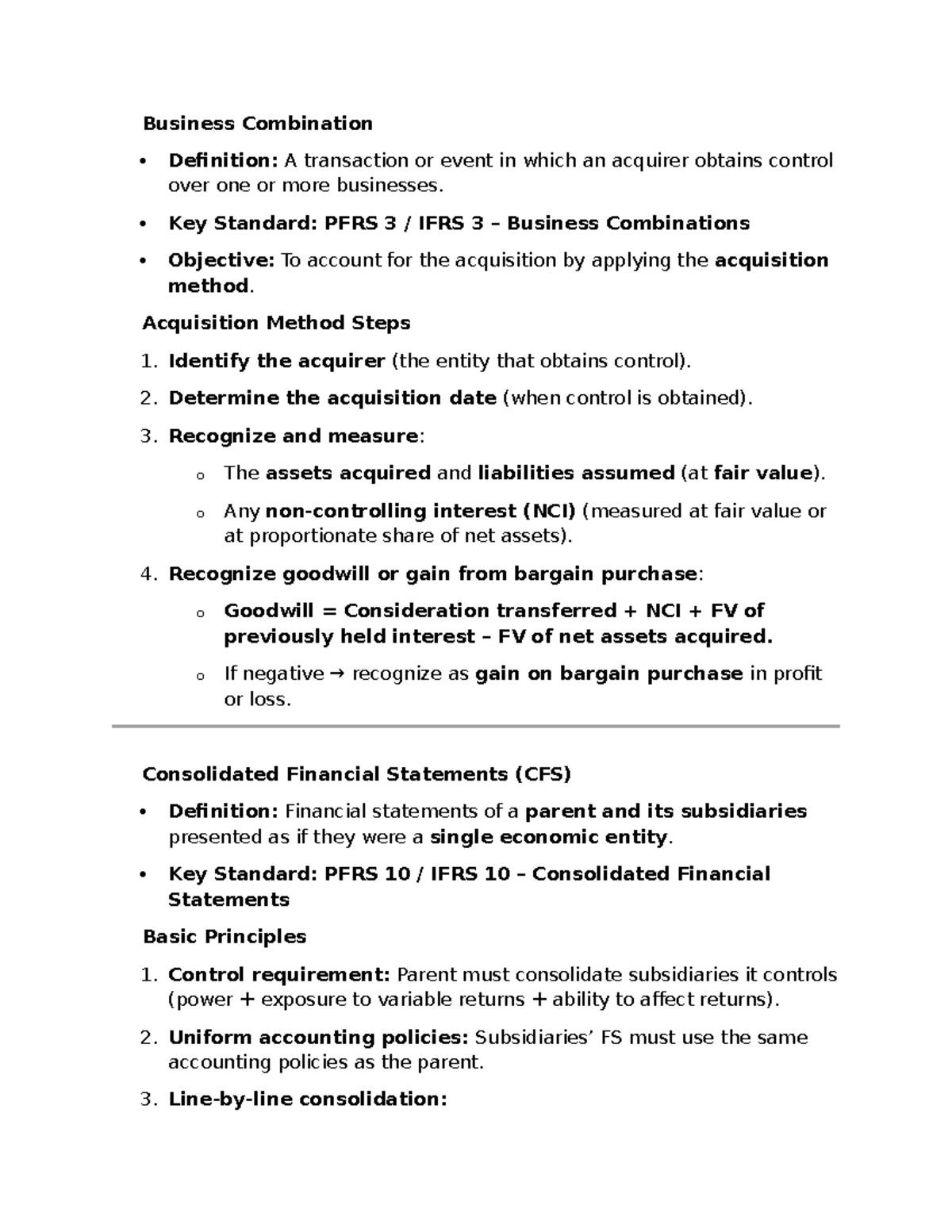 BUS COM: Understanding Business Combinations & Consolidated FS - Studocu