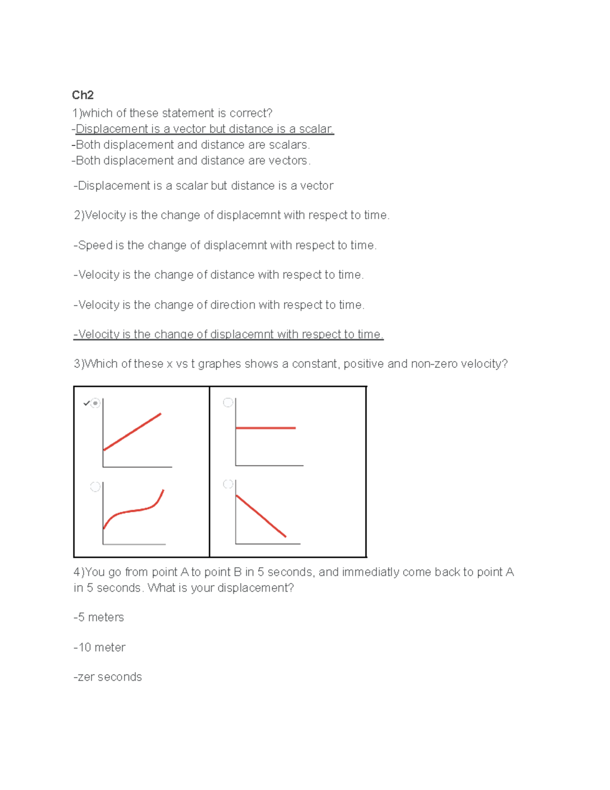 Physics Quiz Practice: Comprehensive Revision for PHYS 101 - Studocu