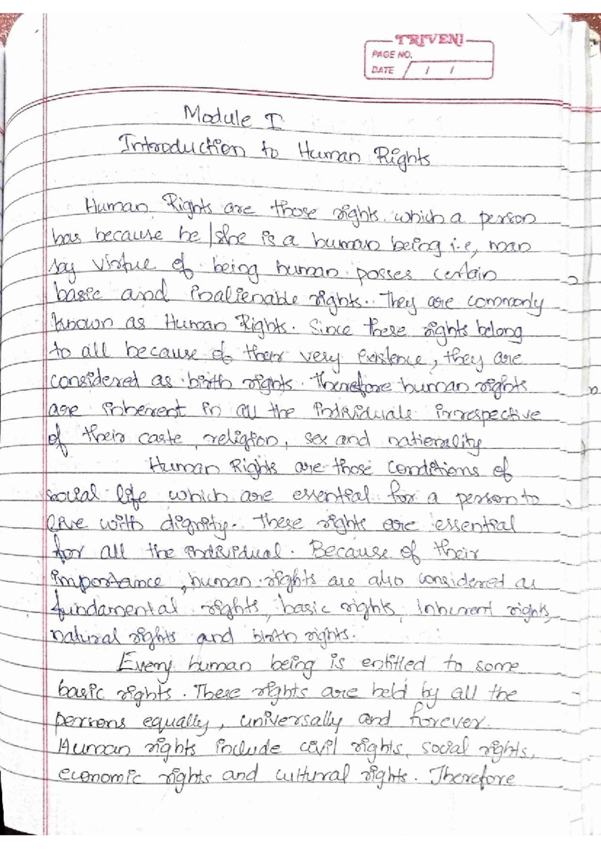 Module I - Introduction to Human Rights: Key Concepts and Historical ...
