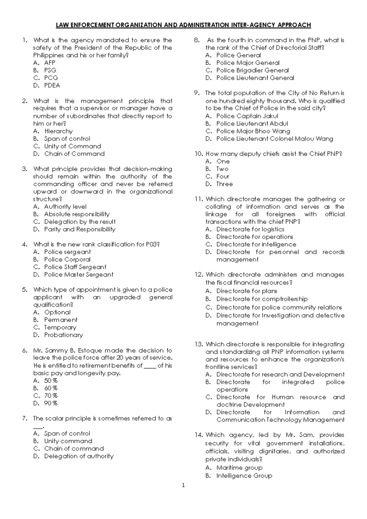 LEA Q A 2025 - Law Enforcement Organization and Administration Exam ...