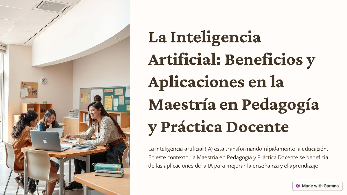 Beneficios y Aplicaciones de la IA en la Maestría en Pedagogía - Studocu