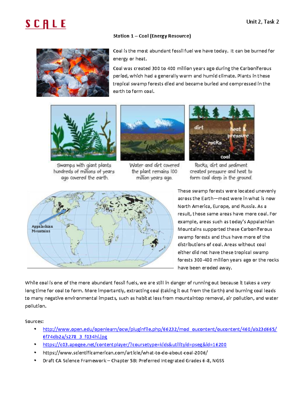Unit 2 Station Cards: Coal and Metals as Energy Resources - Studocu
