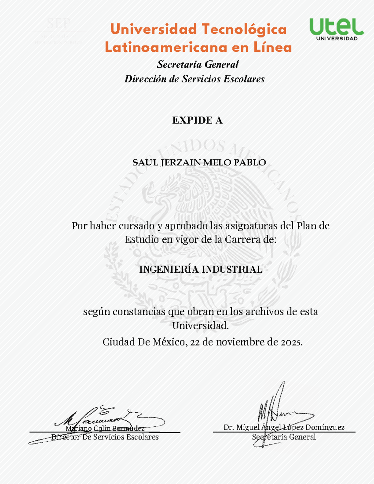 824923417 UTEL Carta Pasante - Document Preview