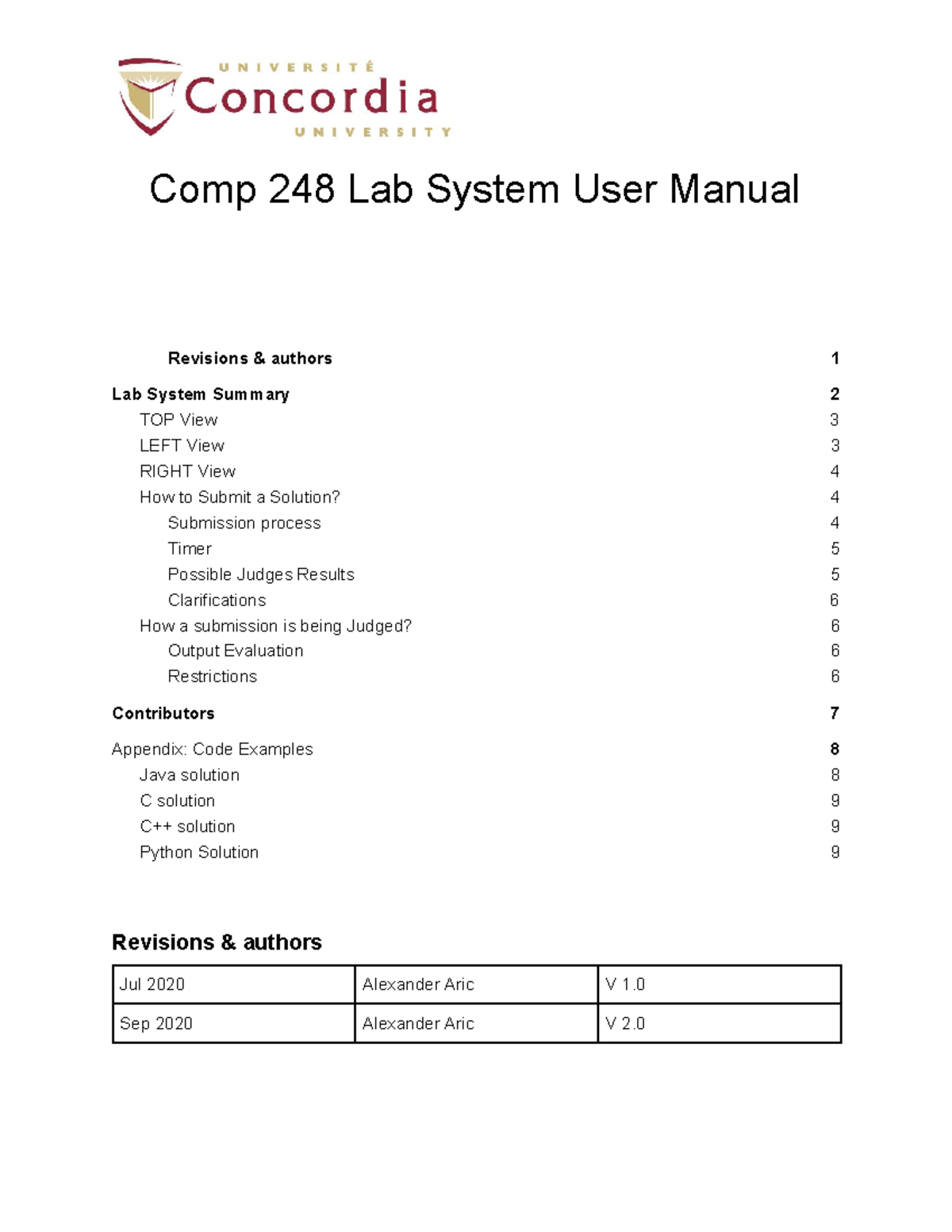 COMP248 Lab System User Manual and Submission Guidelines 2020 - Studocu