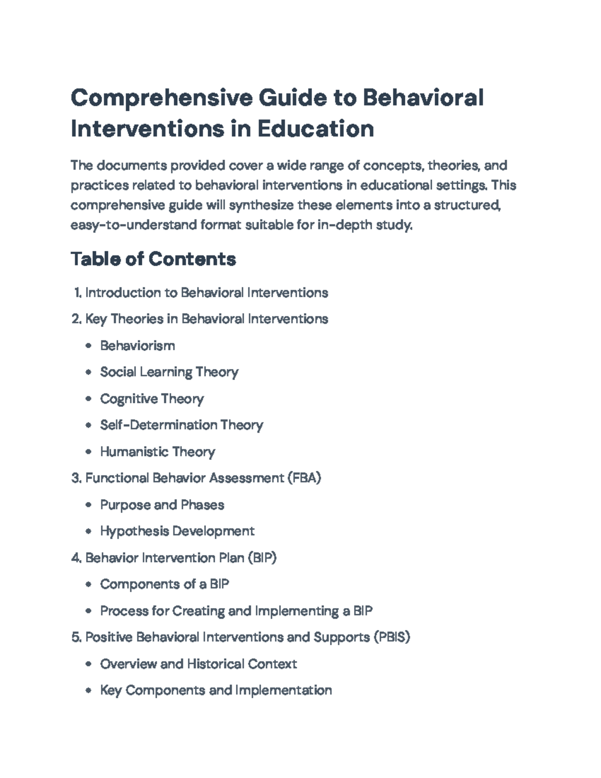 Comprehensive Guide: Behavioral Interventions in Education (EDU 101 ...